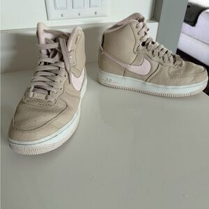 Nike Light Beige and Soft Pink High-Tops